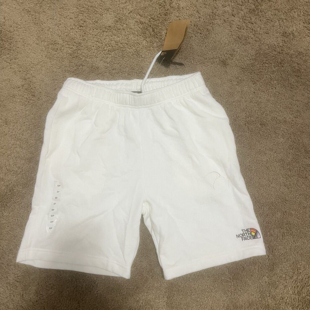 White Fleece North Face Mens Never Stop The Pride Shorts Size Small New